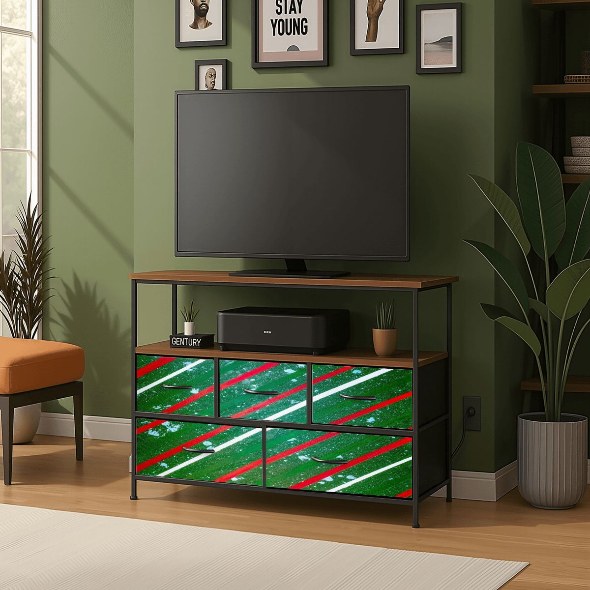 Gavin Scott TV Stand w/5 Drawer Dresser & Charging Station