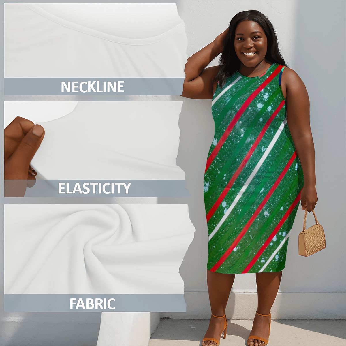 Gavin Scott Sleeveless Bodycon Dress (Femme L-4XL)