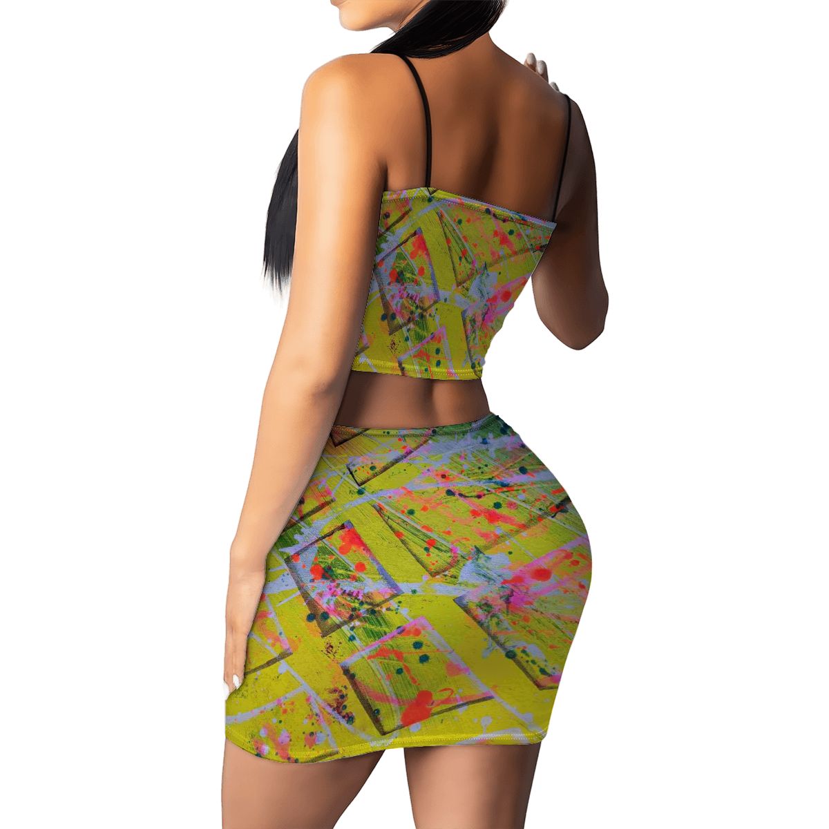 Gavin Scott Crop Tank Top & Mini Skirt Set (Femme S-4XL)