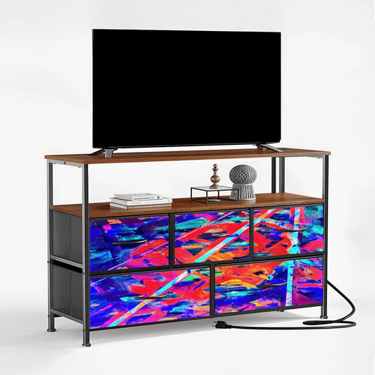 Gavin Scott TV Stand w/5 Drawer Dresser & Charging Station