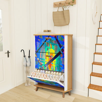 Gavin Scott Wood & Leather Shoe Cabinet