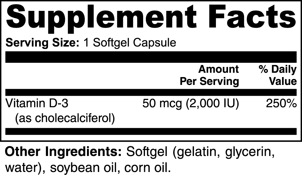 Gavin Scott Cosmetics Vitamin D3 2,000 IU