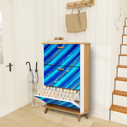 Gavin Scott Wood & Leather Shoe Cabinet