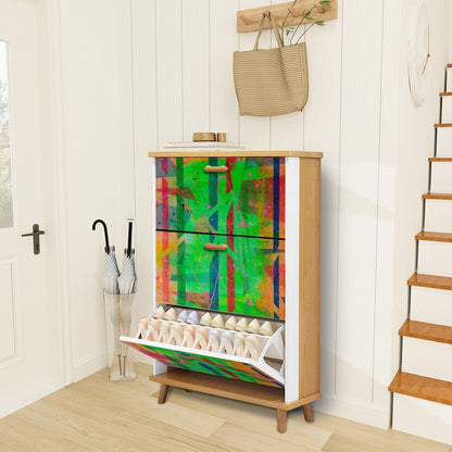 Gavin Scott Wood & Leather Shoe Cabinet