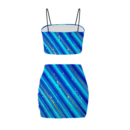 Gavin Scott Crop Tank Top & Mini Skirt Set (Femme S-4XL)
