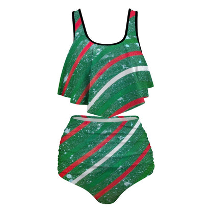 Gavin Scott Ruffled Two Piece Swimsuit (Femme XL-4XL)