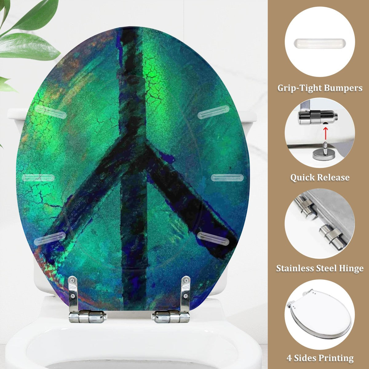 Gavin Scott Round Toilet Seat w/Matching Soft-close Lid (O-Shape)