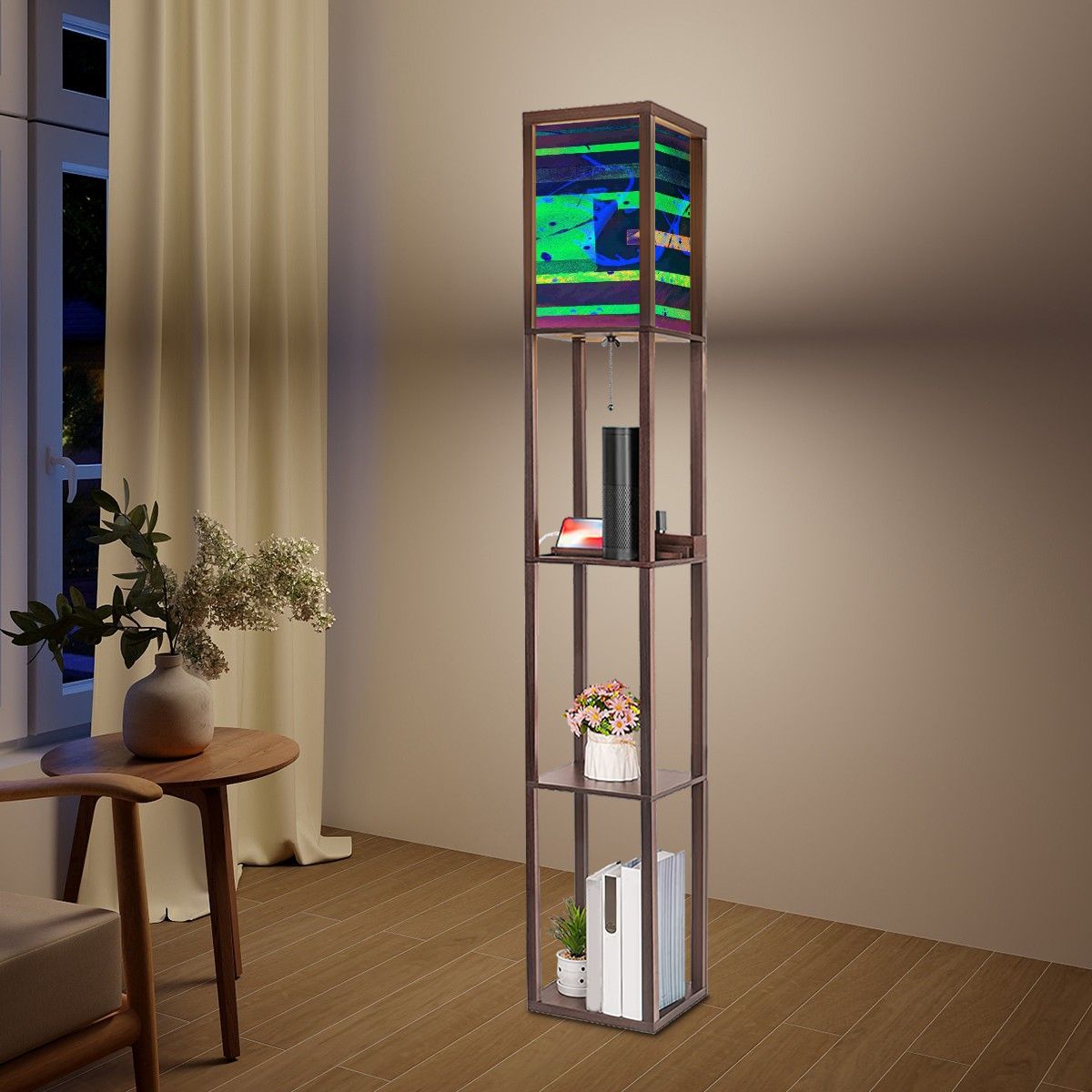 Gavin Scott Floor Lamp with Shelves (2 Colors)