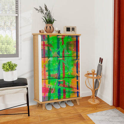 Gavin Scott Wood & Leather Shoe Cabinet