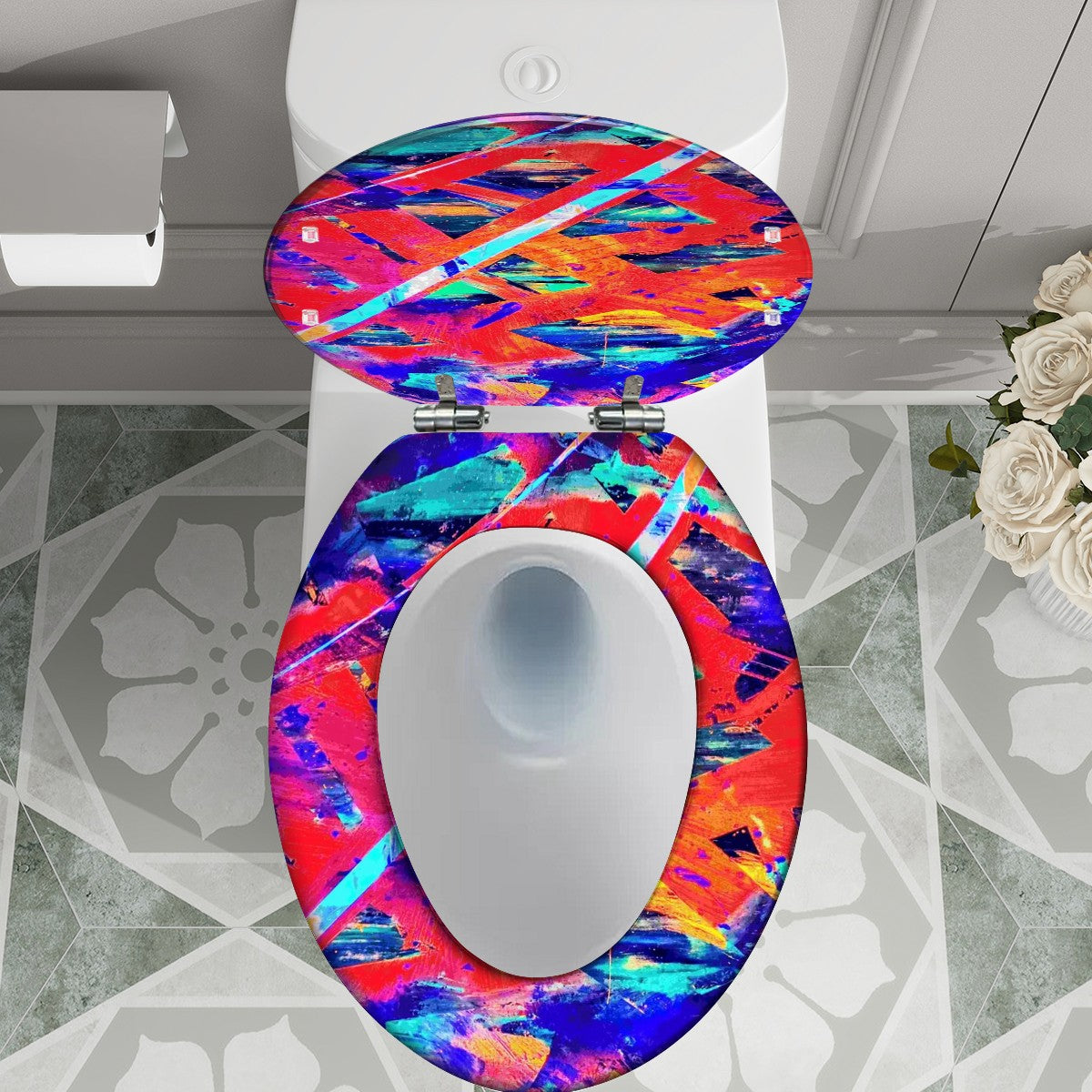 Gavin Scott Elongated Toilet Seat w/Matching Soft-close Lid (V-Shape)