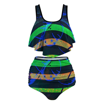 Gavin Scott Ruffled Two Piece Swimsuit (Femme XL-4XL)