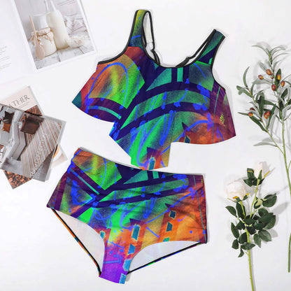 Gavin Scott Ruffled Two Piece Swimsuit (Femme XL-4XL)