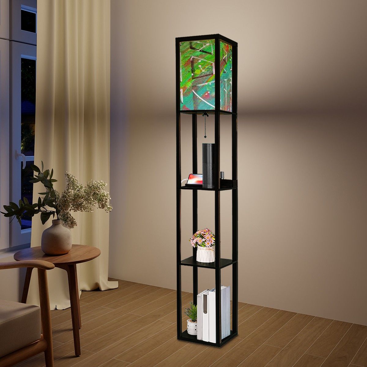 Gavin Scott Floor Lamp with Shelves (2 Colors)