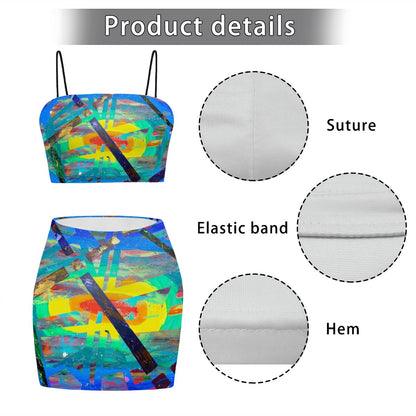 Gavin Scott Crop Tank Top & Mini Skirt Set (Femme S-4XL)