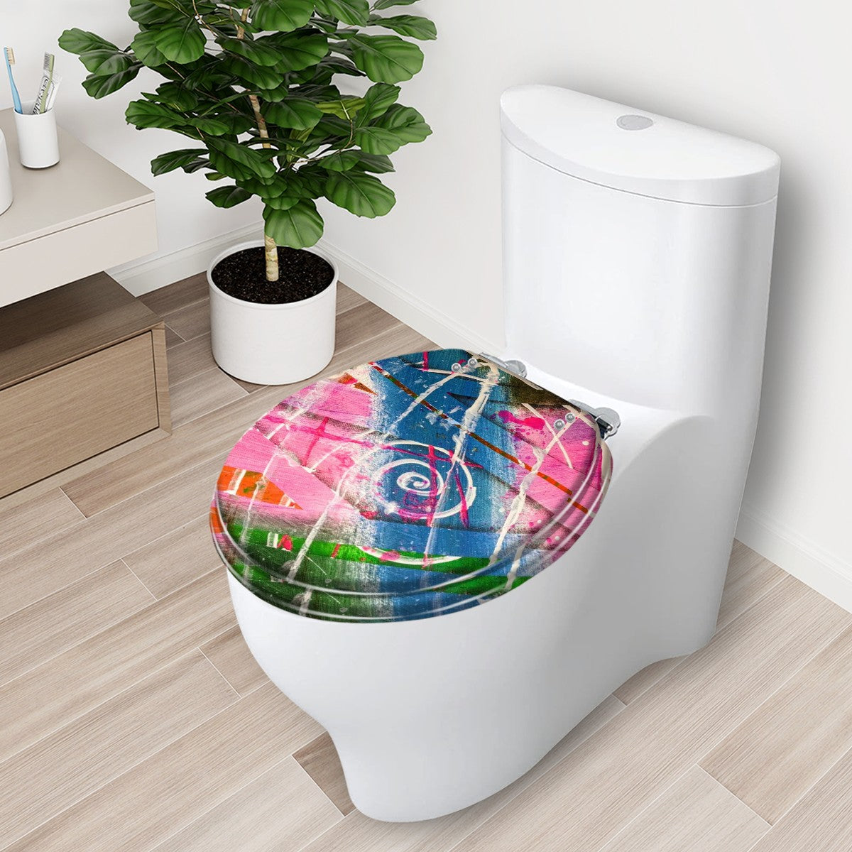 Gavin Scott Round Toilet Seat w/Matching Soft-close Lid (O-Shape)