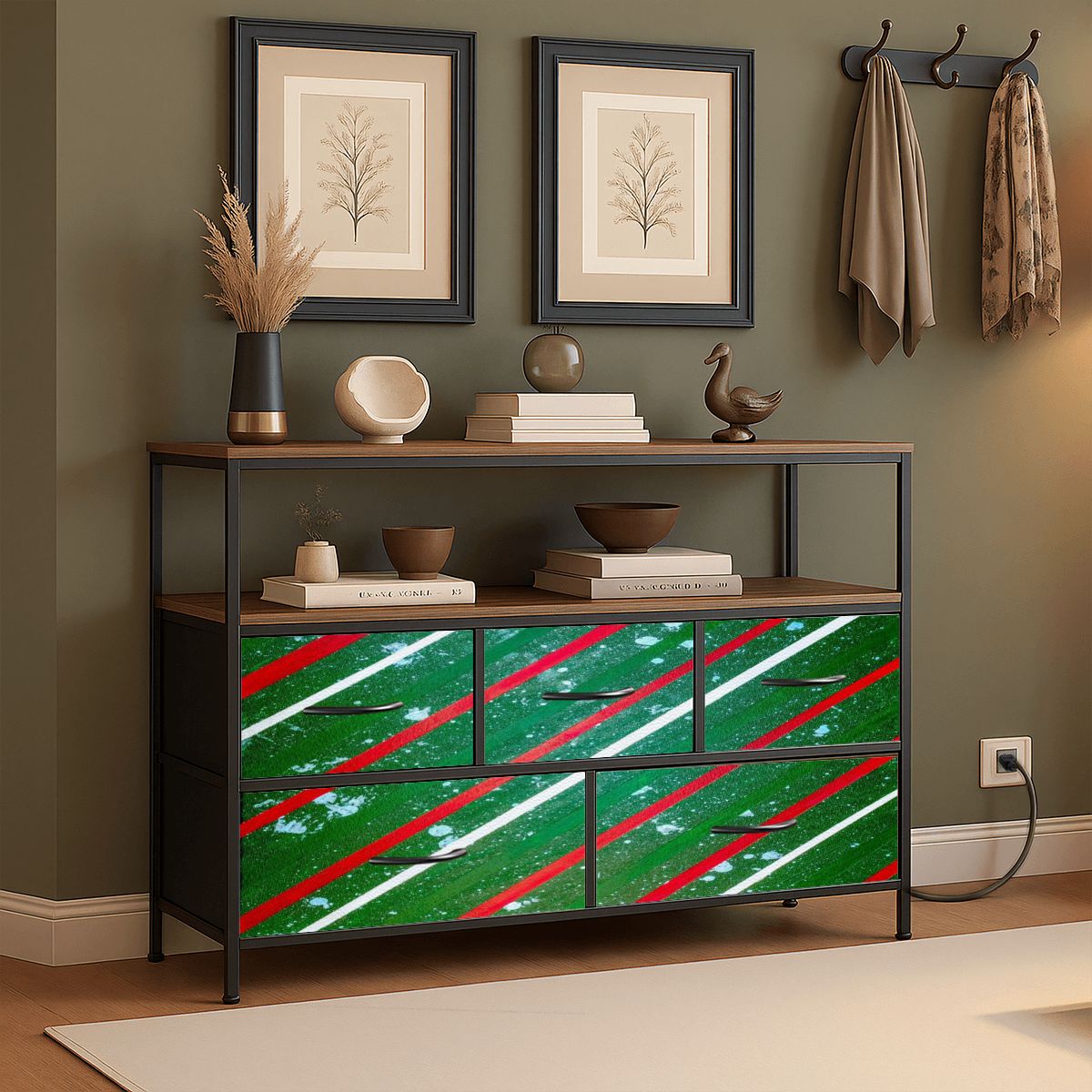 Gavin Scott TV Stand w/5 Drawer Dresser & Charging Station