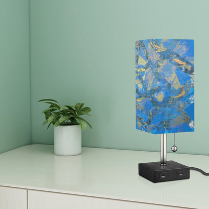 Gavin Scott Square Table Lamp with two USB Ports