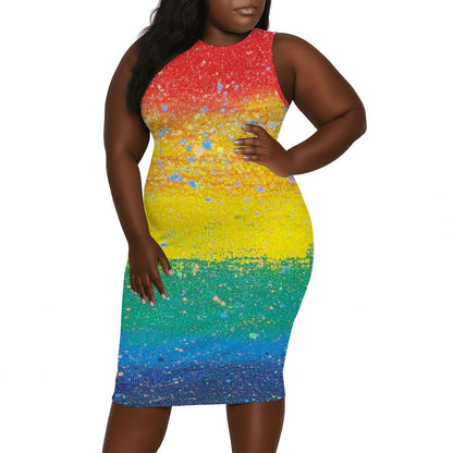 Gavin Scott Sleeveless Bodycon Dress (Femme L-4XL)