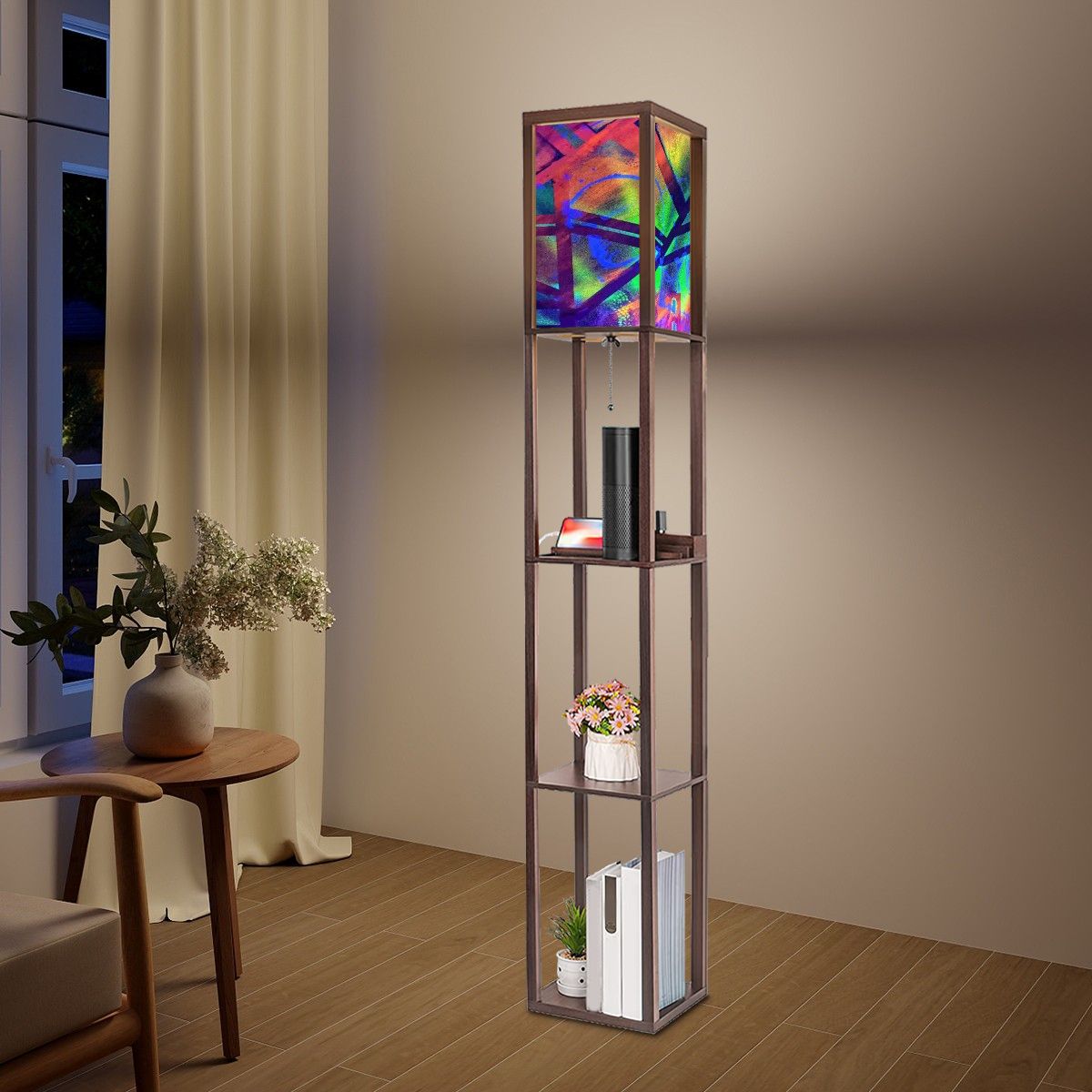 Gavin Scott Floor Lamp with Shelves (2 Colors)