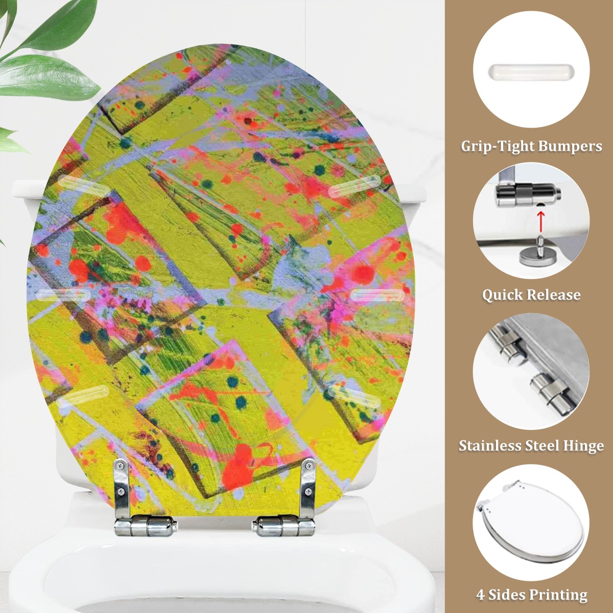 Gavin Scott Round Toilet Seat w/Matching Soft-close Lid (O-Shape)