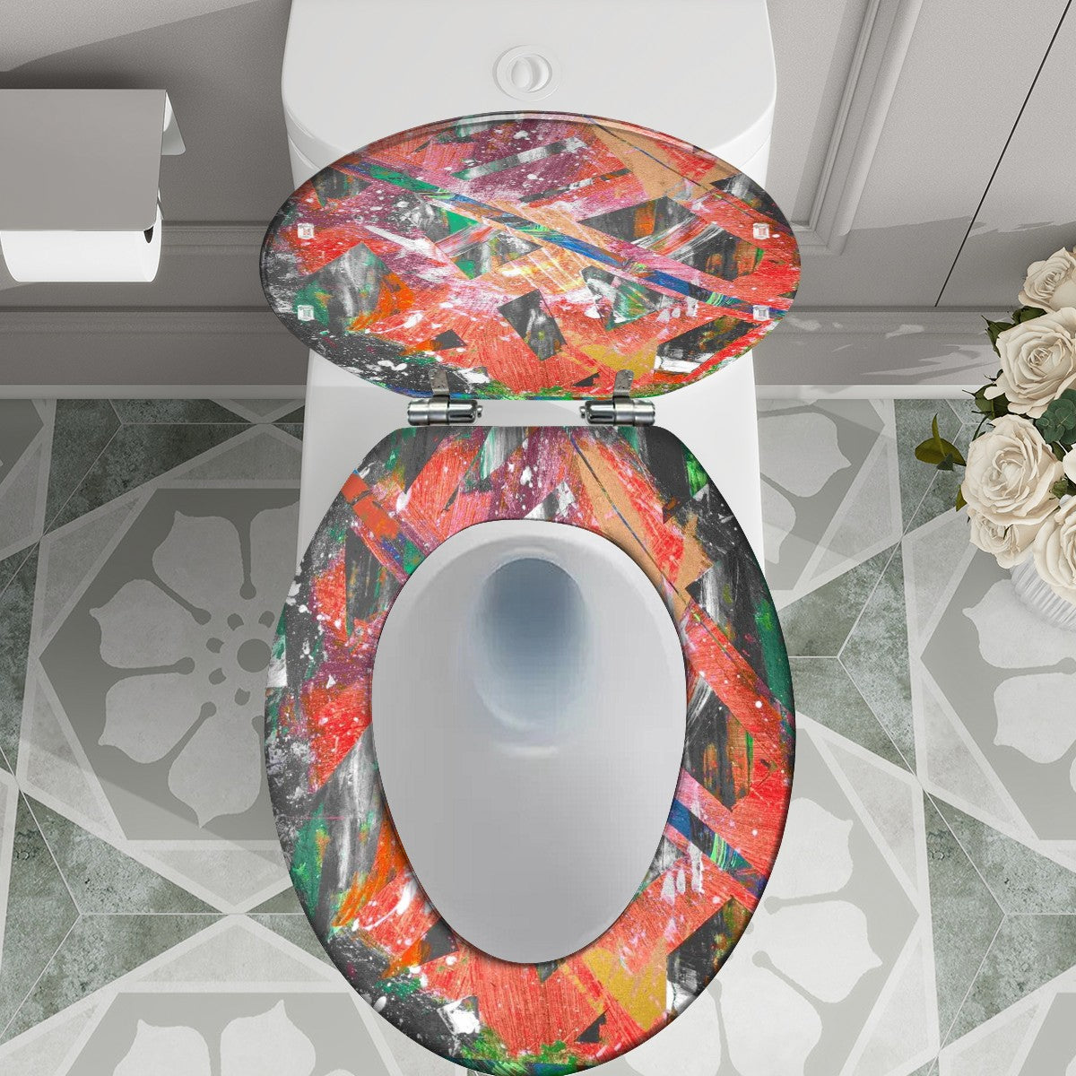 Gavin Scott Elongated Toilet Seat w/Matching Soft-close Lid (V-Shape)