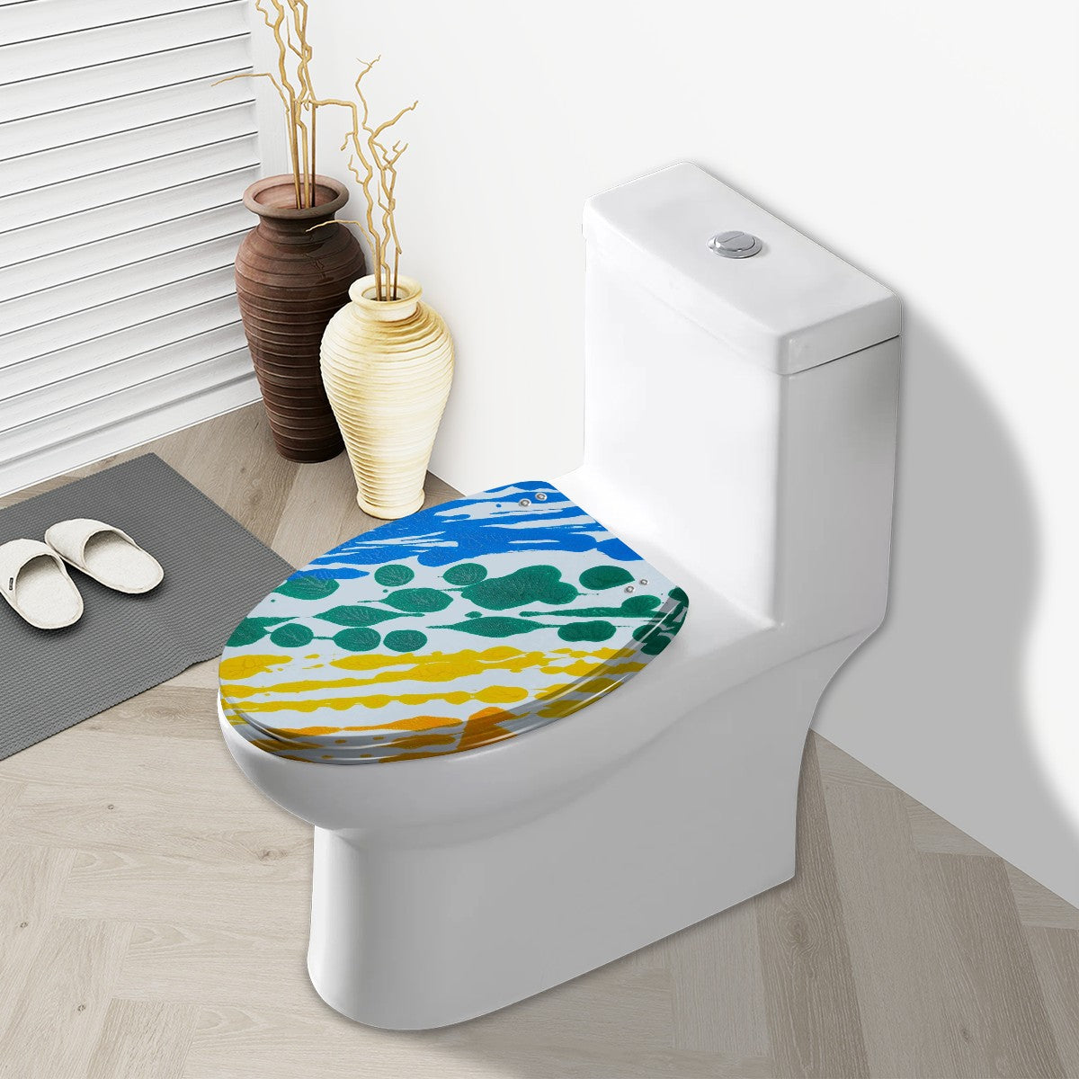 Gavin Scott Elongated Toilet Seat w/Matching Soft-close Lid (V-Shape)