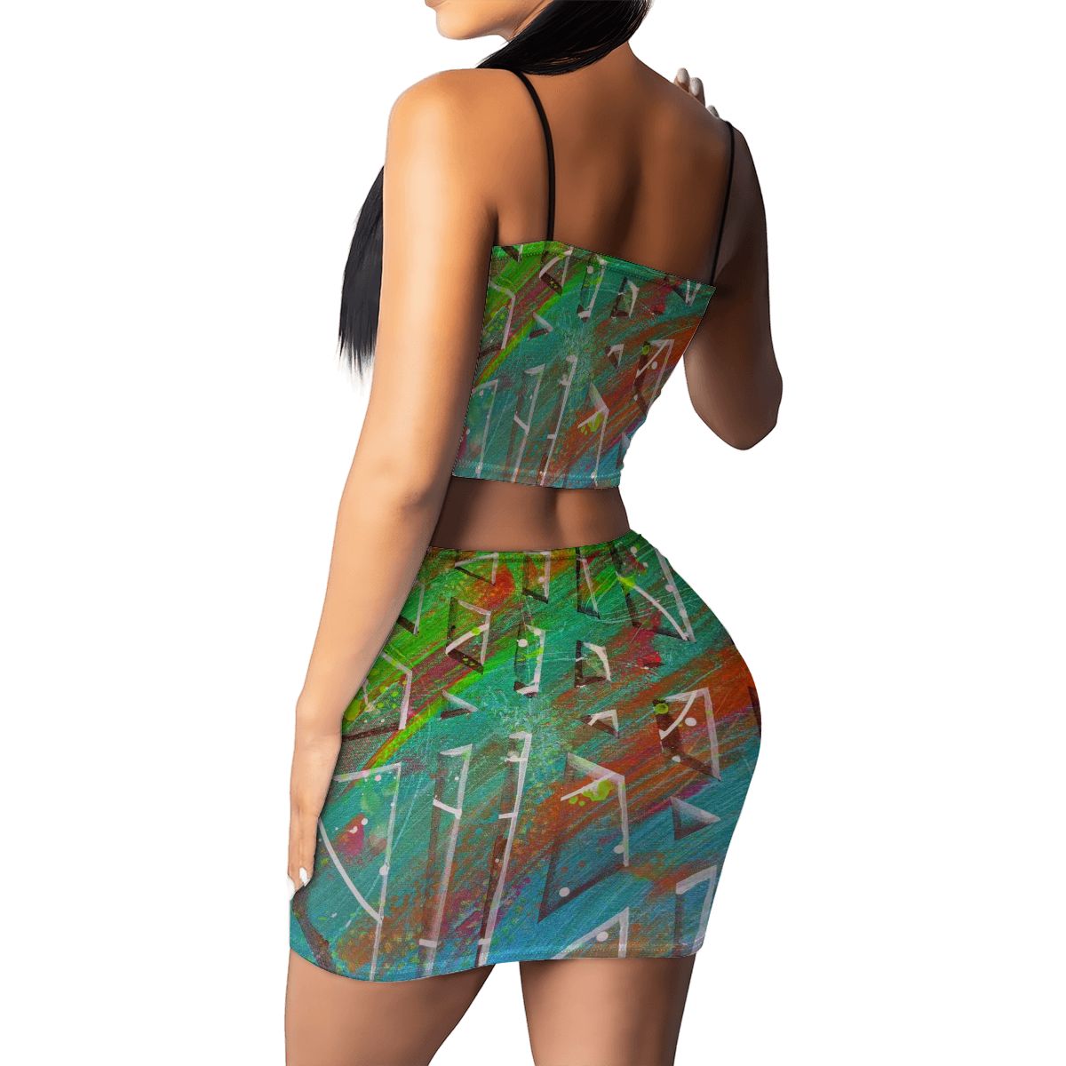 Gavin Scott Crop Tank Top & Mini Skirt Set (Femme S-4XL)