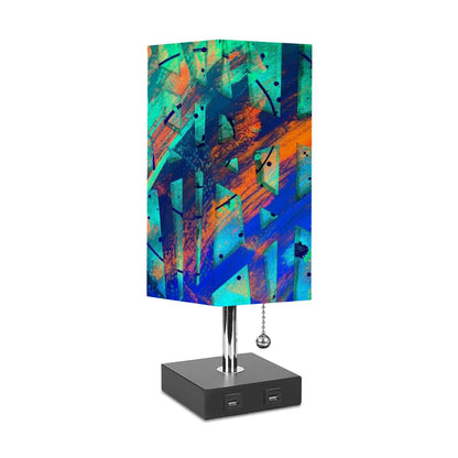 Gavin Scott Square Table Lamp with USB Port