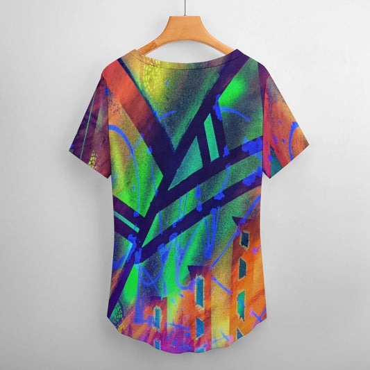 Gavin Scott Ice Silk V-Neck Short-sleeve Shirt (Femme S-5XL)