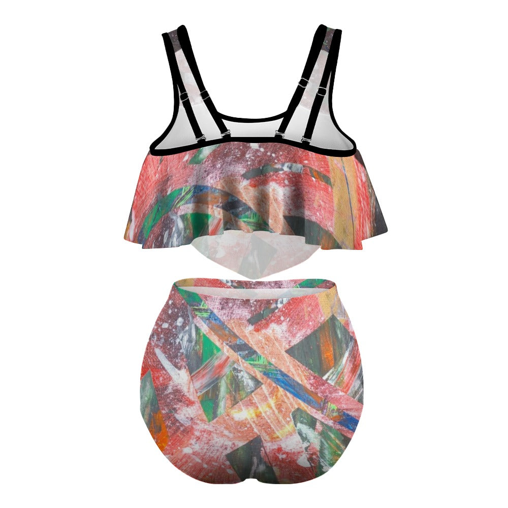 Gavin Scott Ruffled Two Piece Swimsuit (Femme XL-4XL)