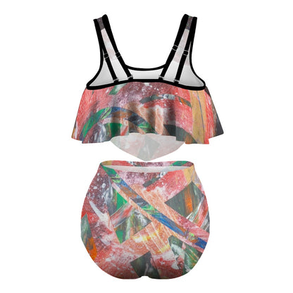 Gavin Scott Ruffled Two Piece Swimsuit (Femme XL-4XL)