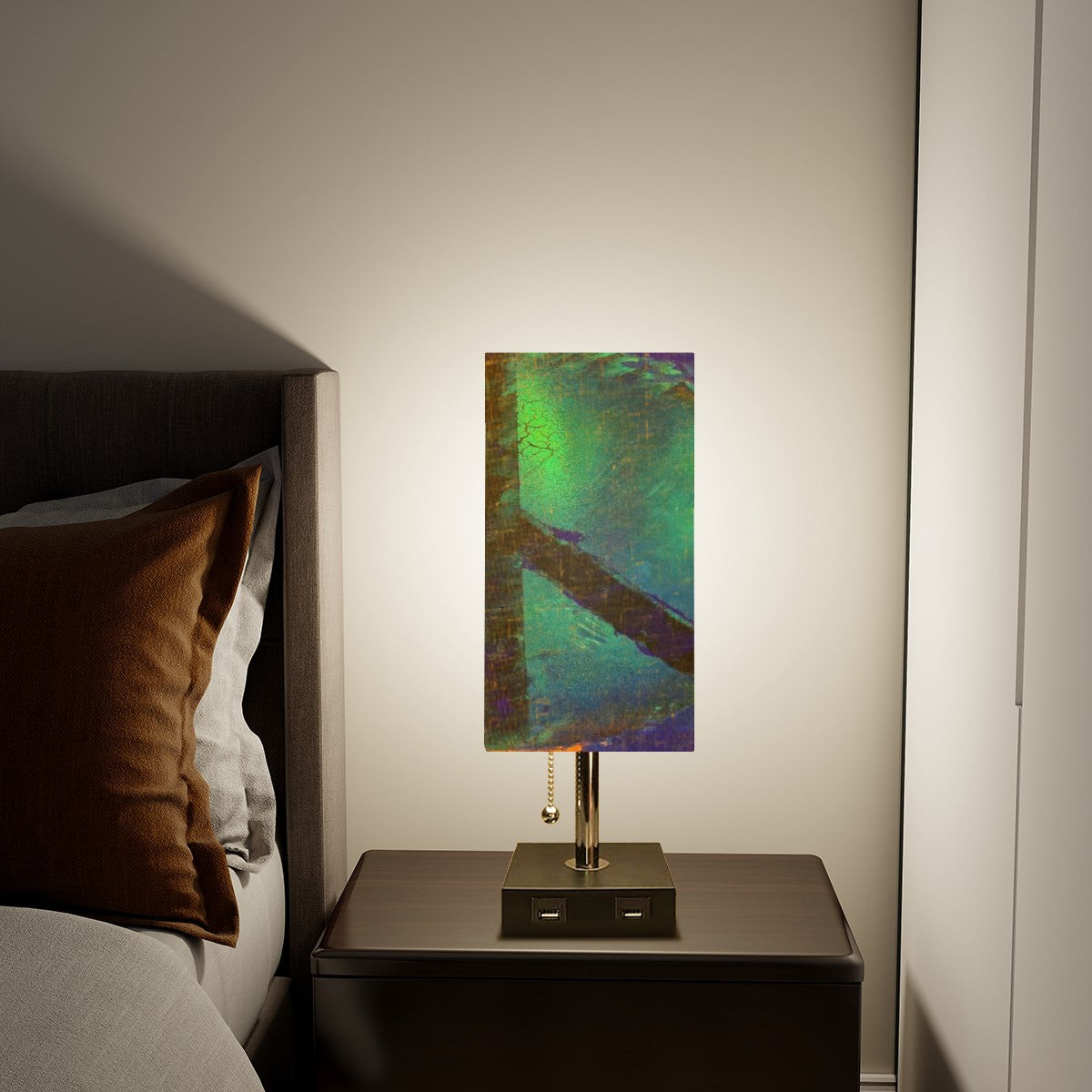 Gavin Scott Square Table Lamp with USB Port