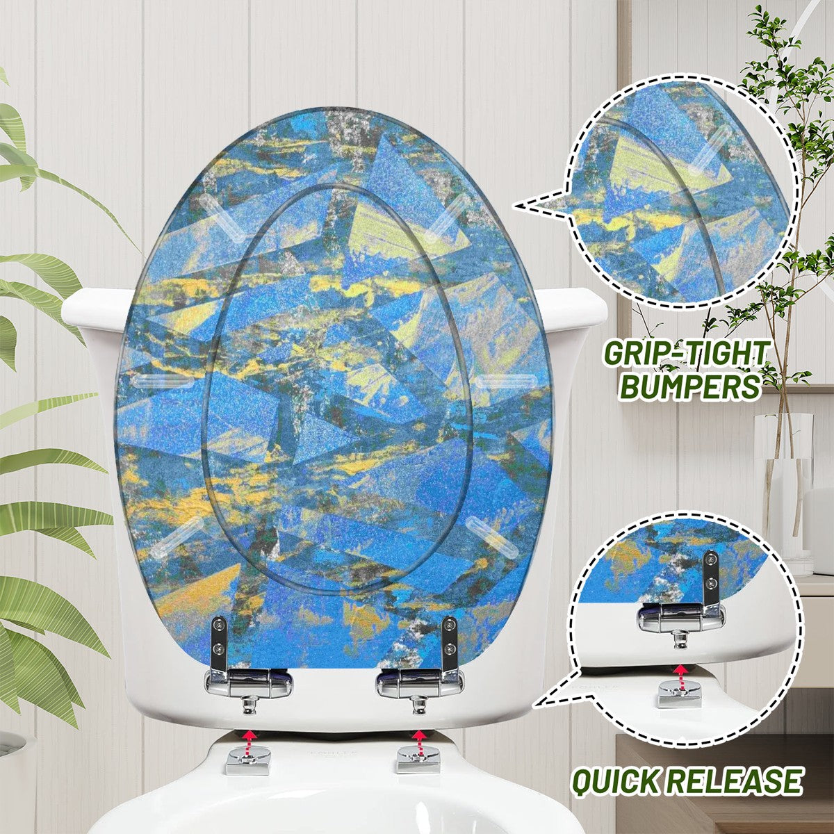 Gavin Scott Elongated Toilet Seat w/Matching Soft-close Lid (V-Shape)