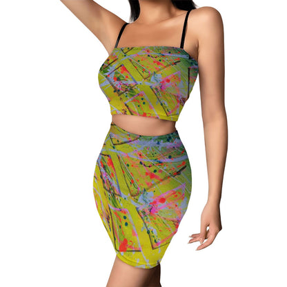 Gavin Scott Crop Tank Top & Mini Skirt Set (Femme S-4XL)