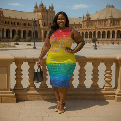 Gavin Scott Sleeveless Bodycon Dress (Femme L-4XL)