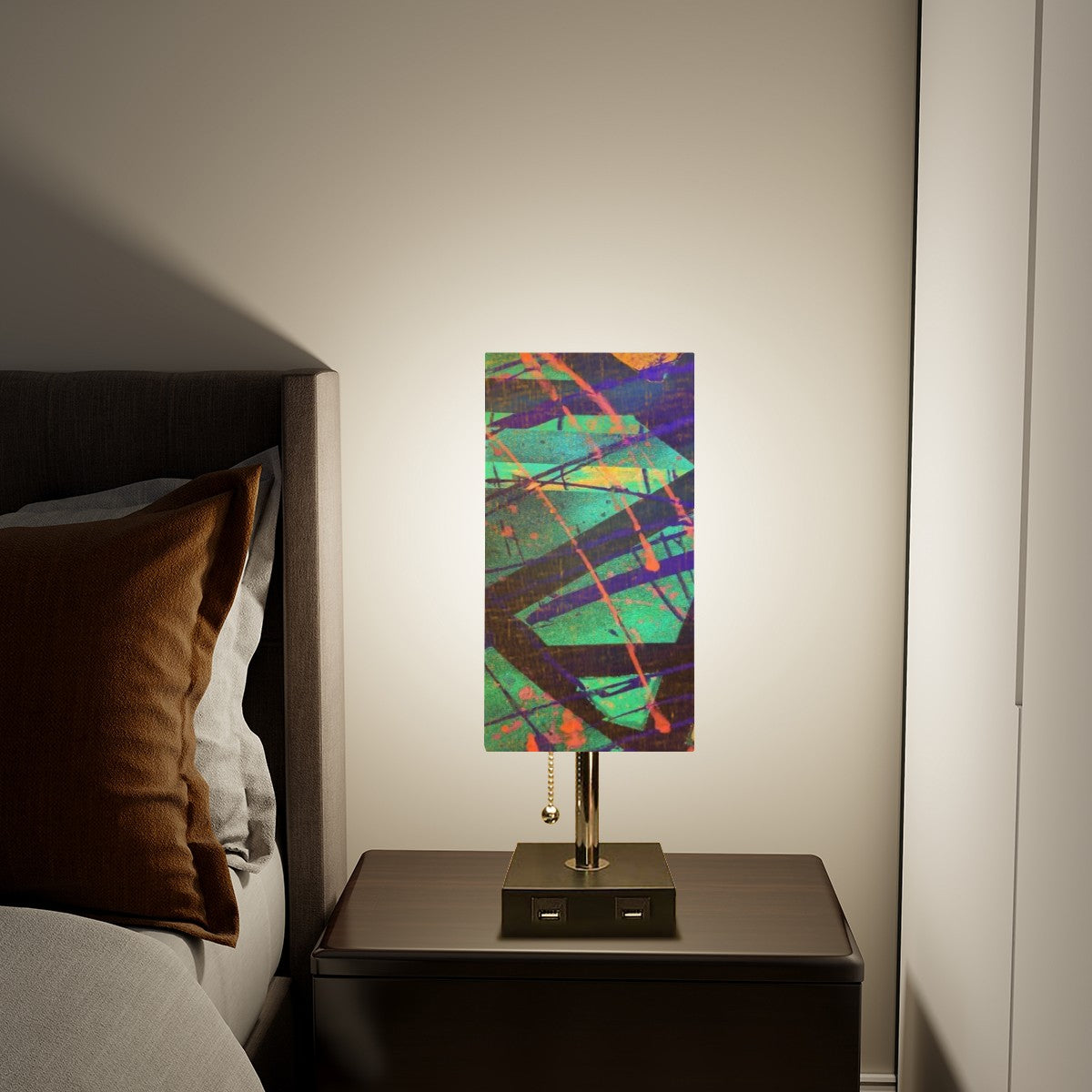 Gavin Scott Square Table Lamp with USB Port