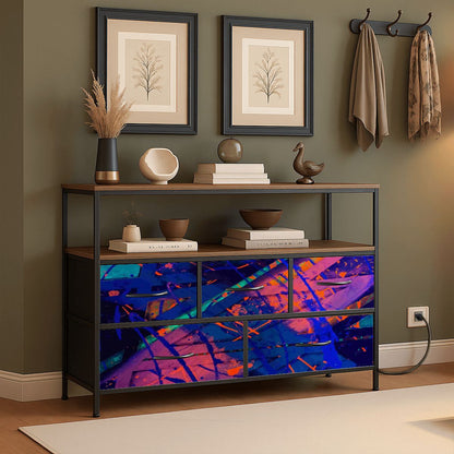 Gavin Scott TV Stand w/5 Drawer Dresser & Charging Station