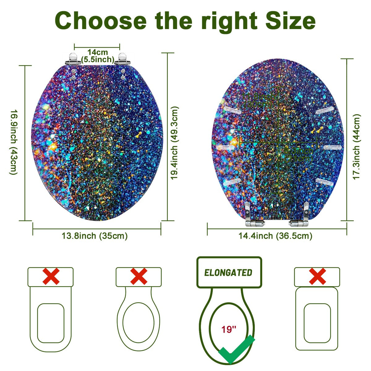 Gavin Scott Elongated Toilet Seat w/Matching Soft-close Lid (V-Shape)