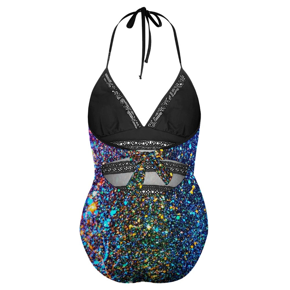 Gavin Scott Lace Halter One-Piece Swimsuit (Femme XL-4XL)