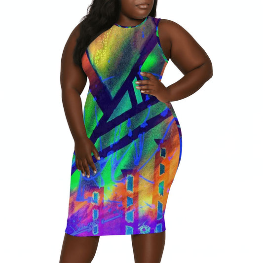 Gavin Scott Sleeveless Bodycon Dress (Femme L-4XL)