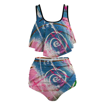 Gavin Scott Ruffled Two Piece Swimsuit (Femme XL-4XL)