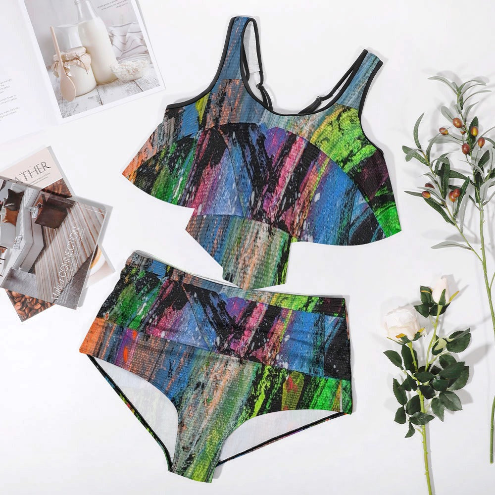 Gavin Scott Ruffled Two Piece Swimsuit (Femme XL-4XL)