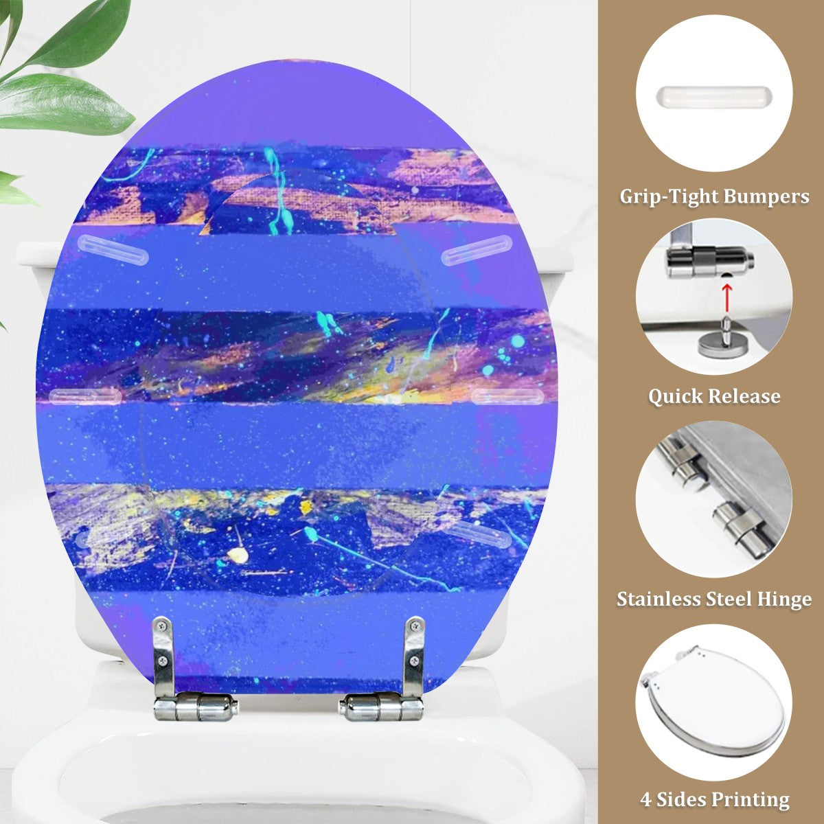 Gavin Scott Round Toilet Seat w/Matching Soft-close Lid (O-Shape)