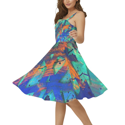 Gavin Scott Sleeveless Flare Hem Midi Dress (Femme XS-3XL)