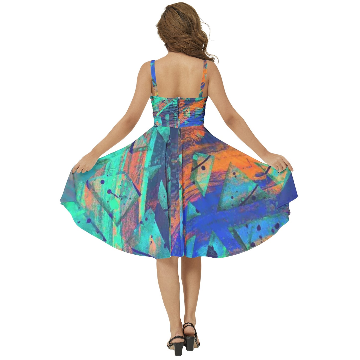 Gavin Scott Sleeveless Flare Hem Midi Dress (Femme XS-3XL)