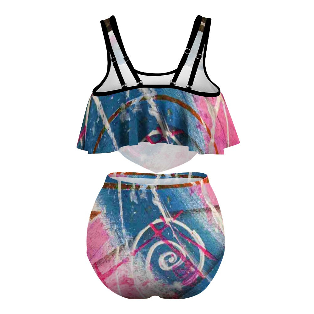 Gavin Scott Ruffled Two Piece Swimsuit (Femme XL-4XL)