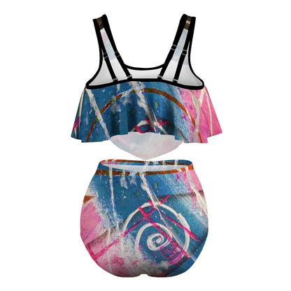 Gavin Scott Ruffled Two Piece Swimsuit (Femme XL-4XL)