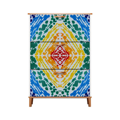 Gavin Scott Wood & Leather Shoe Cabinet