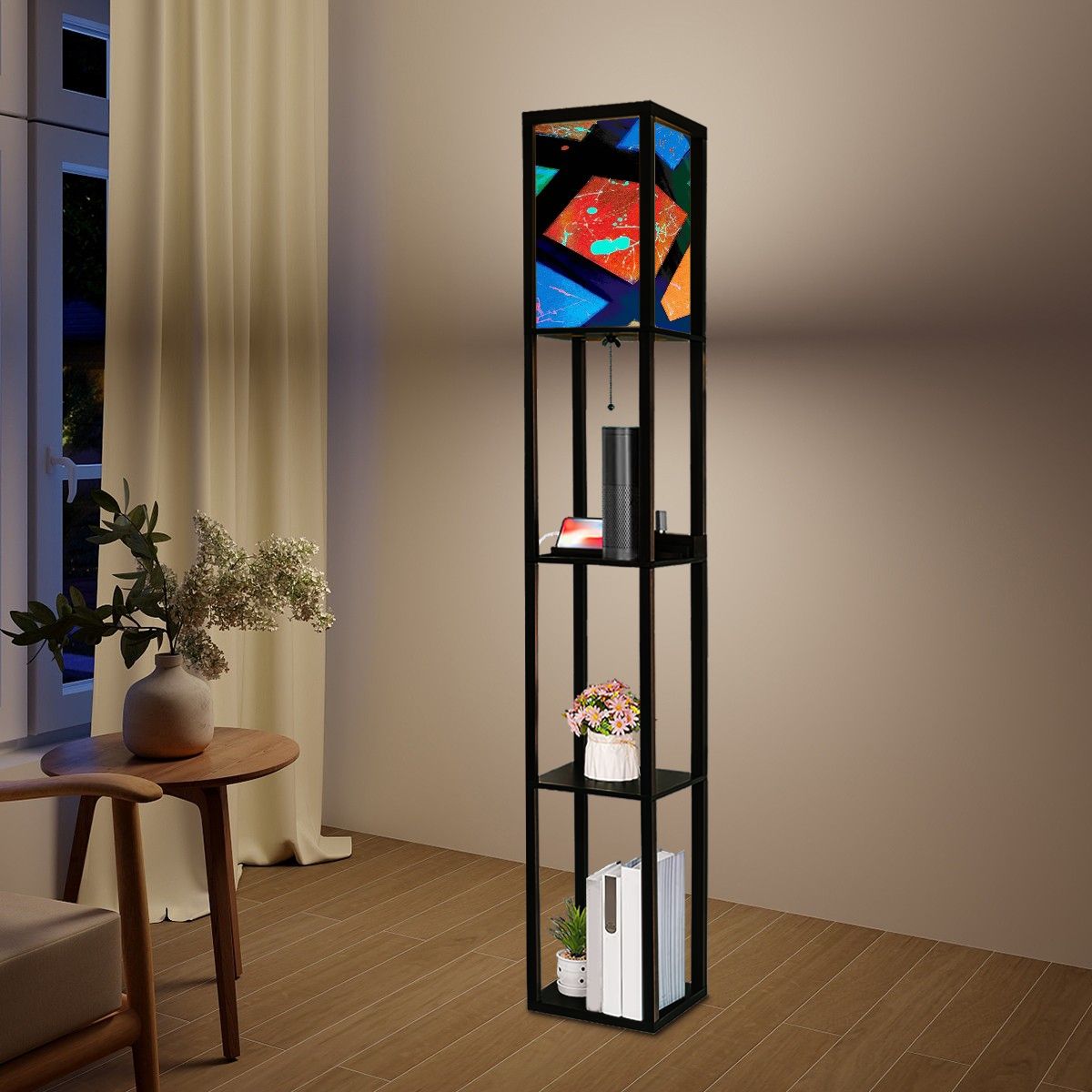 Gavin Scott Floor Lamp with Shelves (2 Colors)