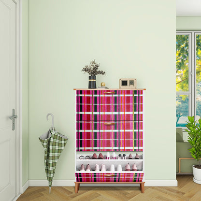 Gavin Scott Wood & Leather Shoe Cabinet